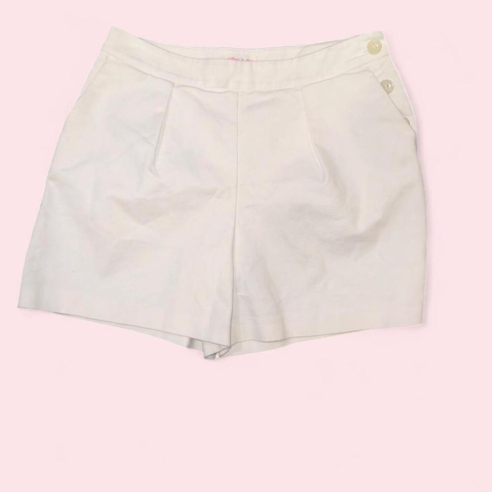 Riley & Rae White High Waisted Shorts Cotton Stretch Tennis Prep Old Money Sz 2
